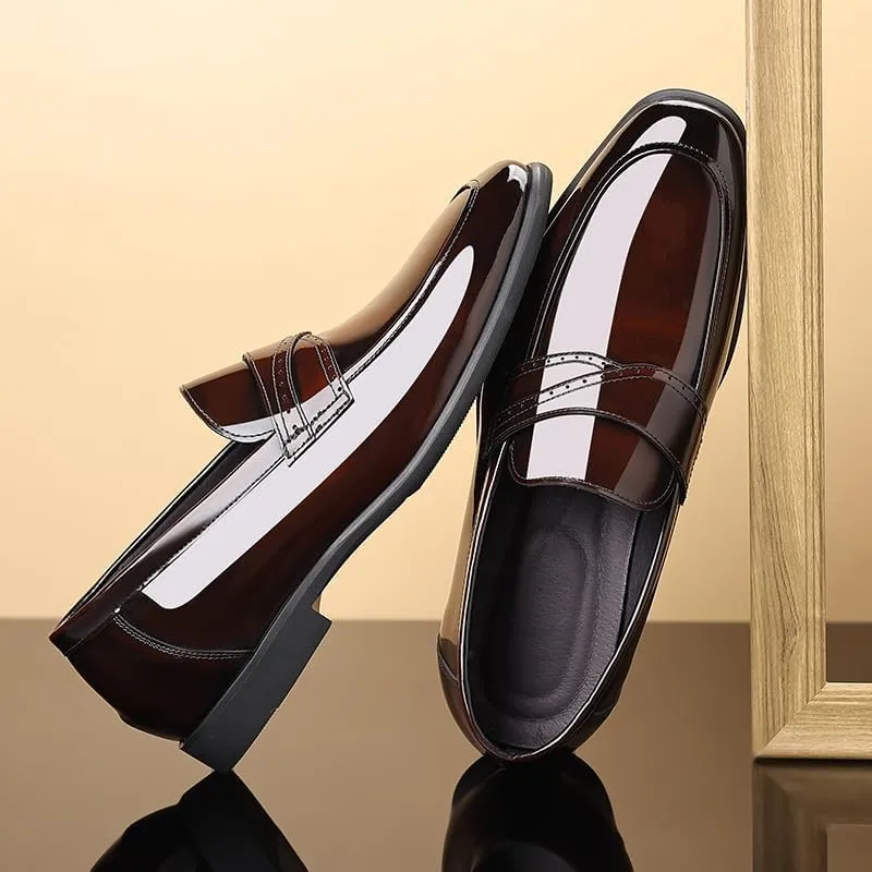 Men's Genuine Leather Lace Up Oxfords Comfort Wide Round Toe Non-Slip Dress Shoes Comfortable Casual Walking Shoes