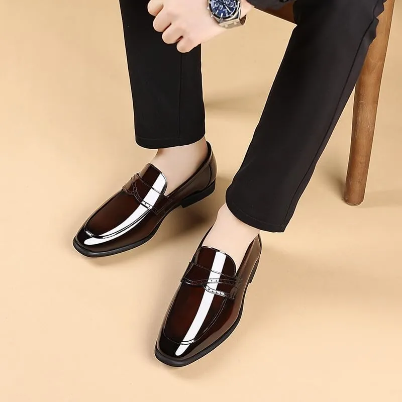 Men's Genuine Leather Lace Up Oxfords Comfort Wide Round Toe Non-Slip Dress Shoes Comfortable Casual Walking Shoes