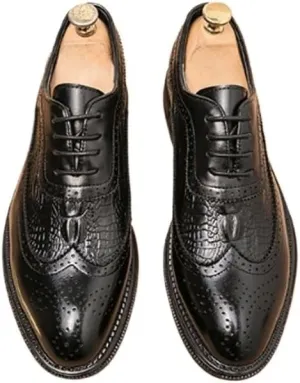 Men's Genuine Leather Lace-Up Vintage Oxfords Gentleman Wedding Business Work Office Party Casual Shoes Formal Sneakers
