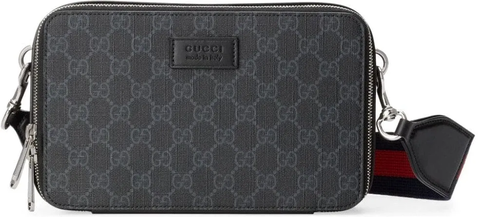 Men's Gg Supreme Fabric Shoulder-Bag in Black | 774161K5RLN Color 1095