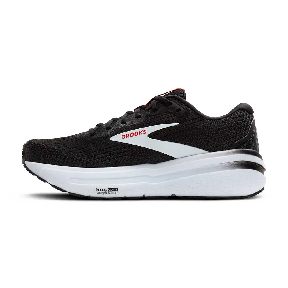 Men's Ghost Max 2 Running Shoe - Black/White/Fiery Red - Regular (D)