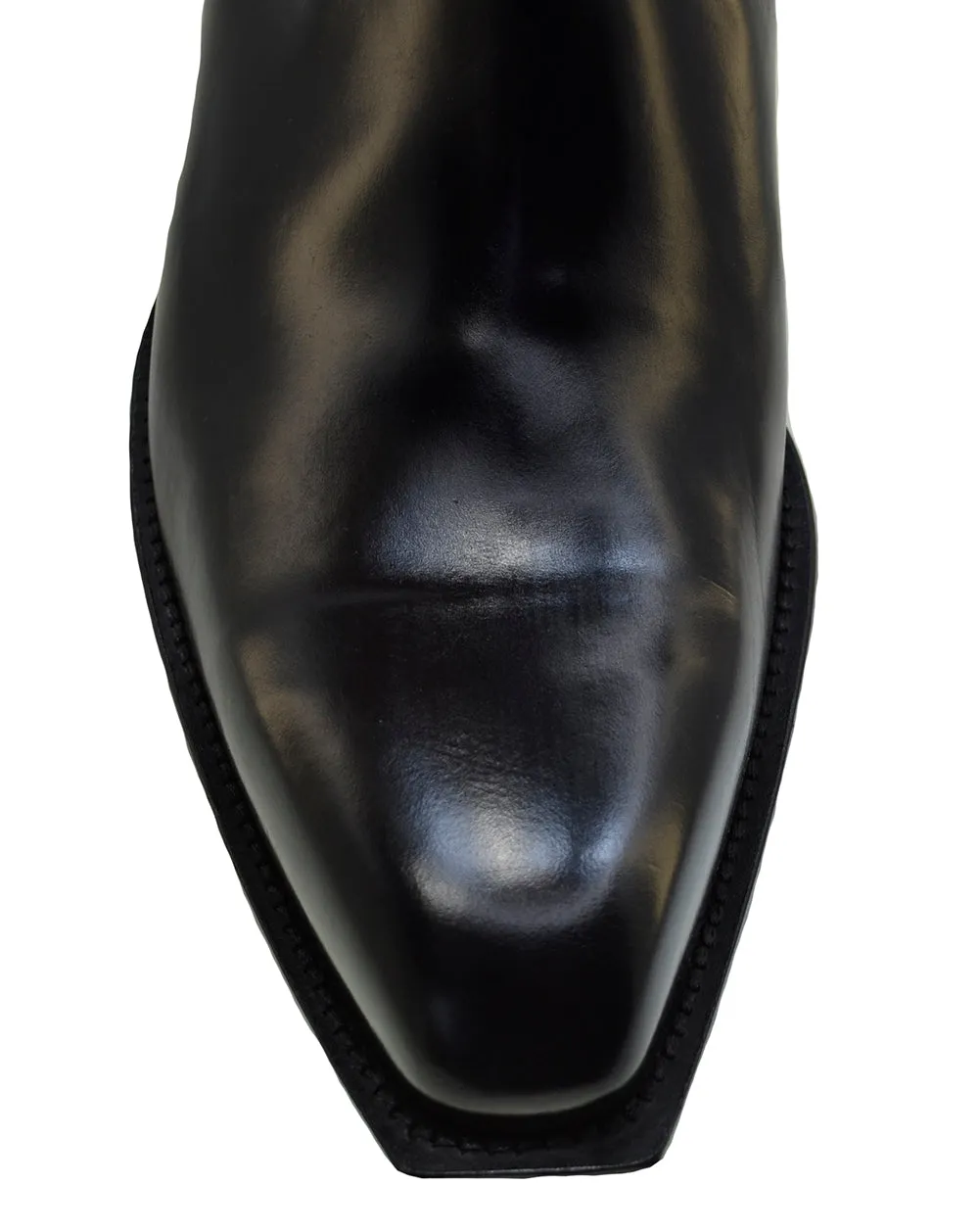 Men's Italian Shoes Jo Ghost 2822 Black Leather Cuban Heel Chelsea Boots