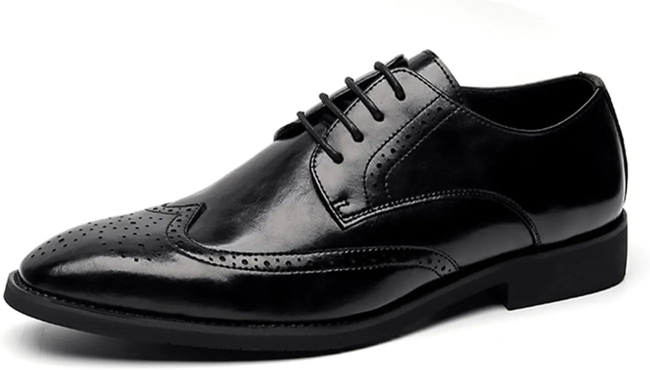 Men's Lace-ups Brogues Classic Oxford Formal Dress Shoes Modern Wingtip Business Shoes for Men