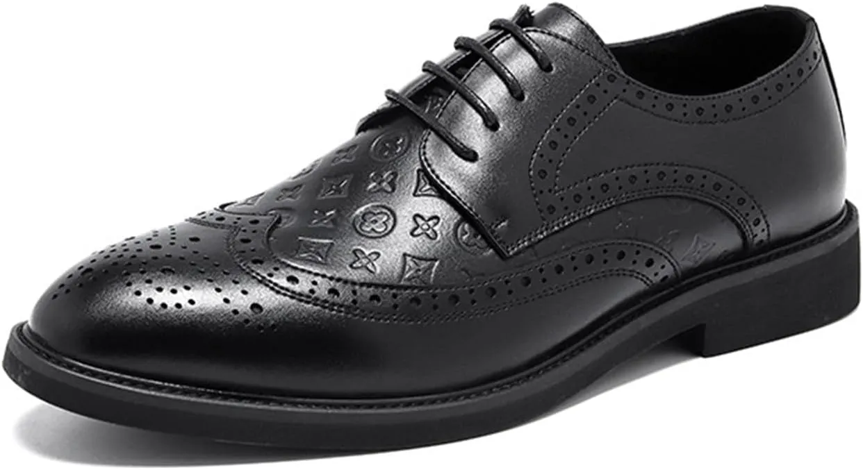 Men's Lace-ups Brogues Classic Wingtip Oxfords Formal Dress Shoes Comfortable Wedding Business Shoes for Men