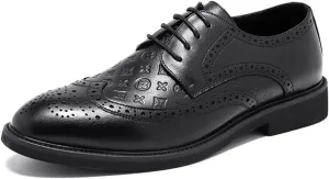 Men's Lace-ups Brogues Classic Wingtip Oxfords Formal Dress Shoes Comfortable Wedding Business Shoes for Men