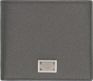 Men's Leather Flap-Over Wallet in Grey | BP1321AG219 Color 8H708