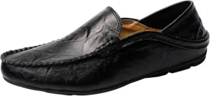 Men's Leather Handmade Driving Loafers, Casual Shoes, Winter Warm Loafers, Men's Lightweight Flat Shoes