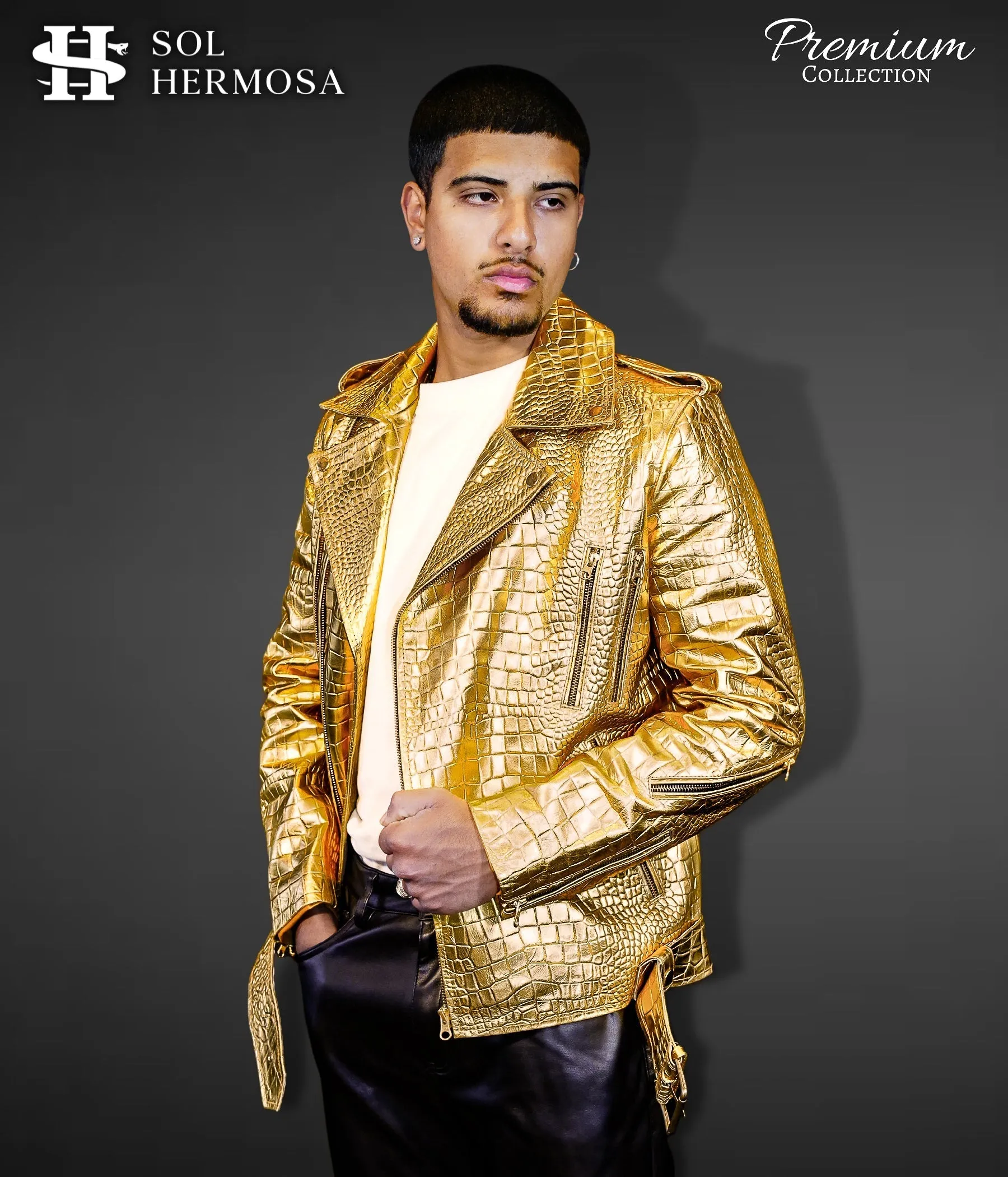 Men's Leather Jacket - Hermes