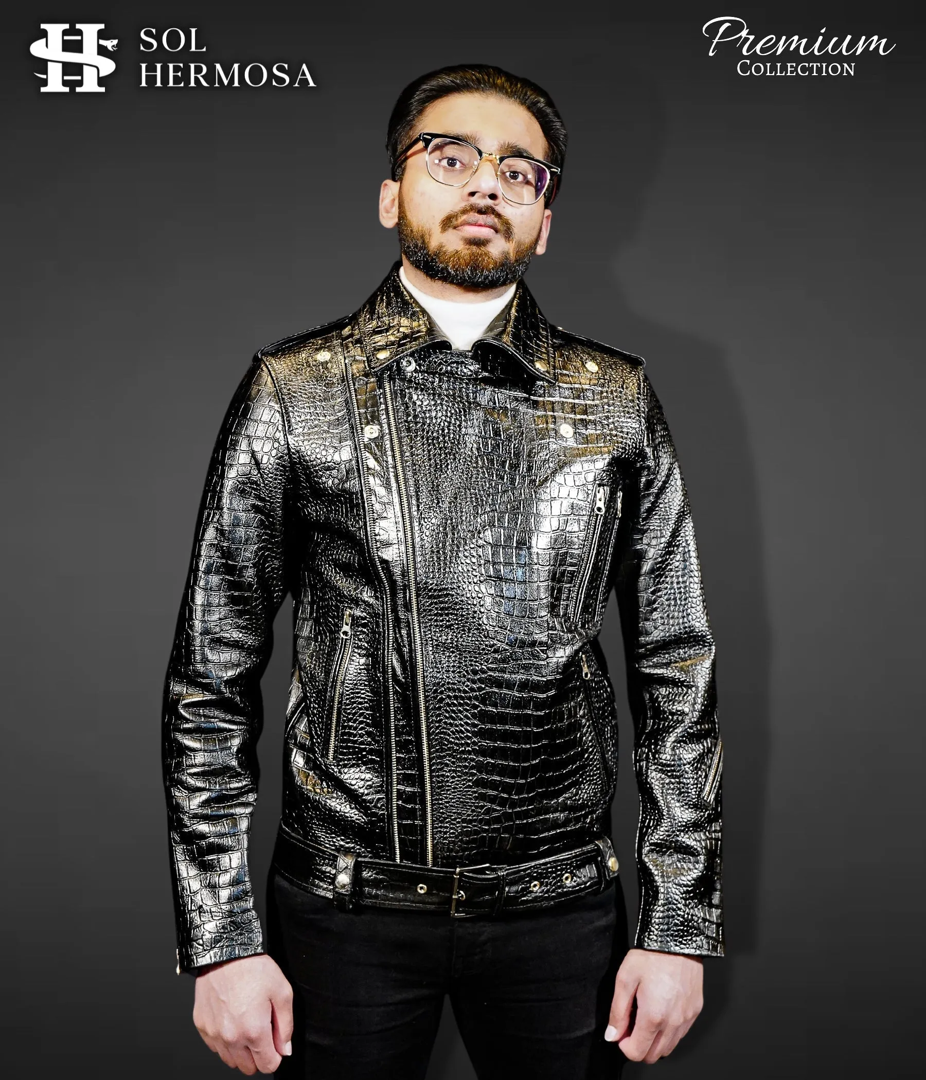 Men's Leather Jacket - Hermes