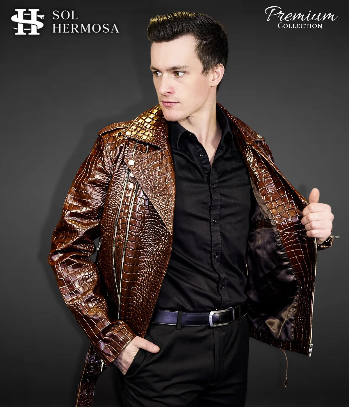 Men's Leather Jacket - Hermes