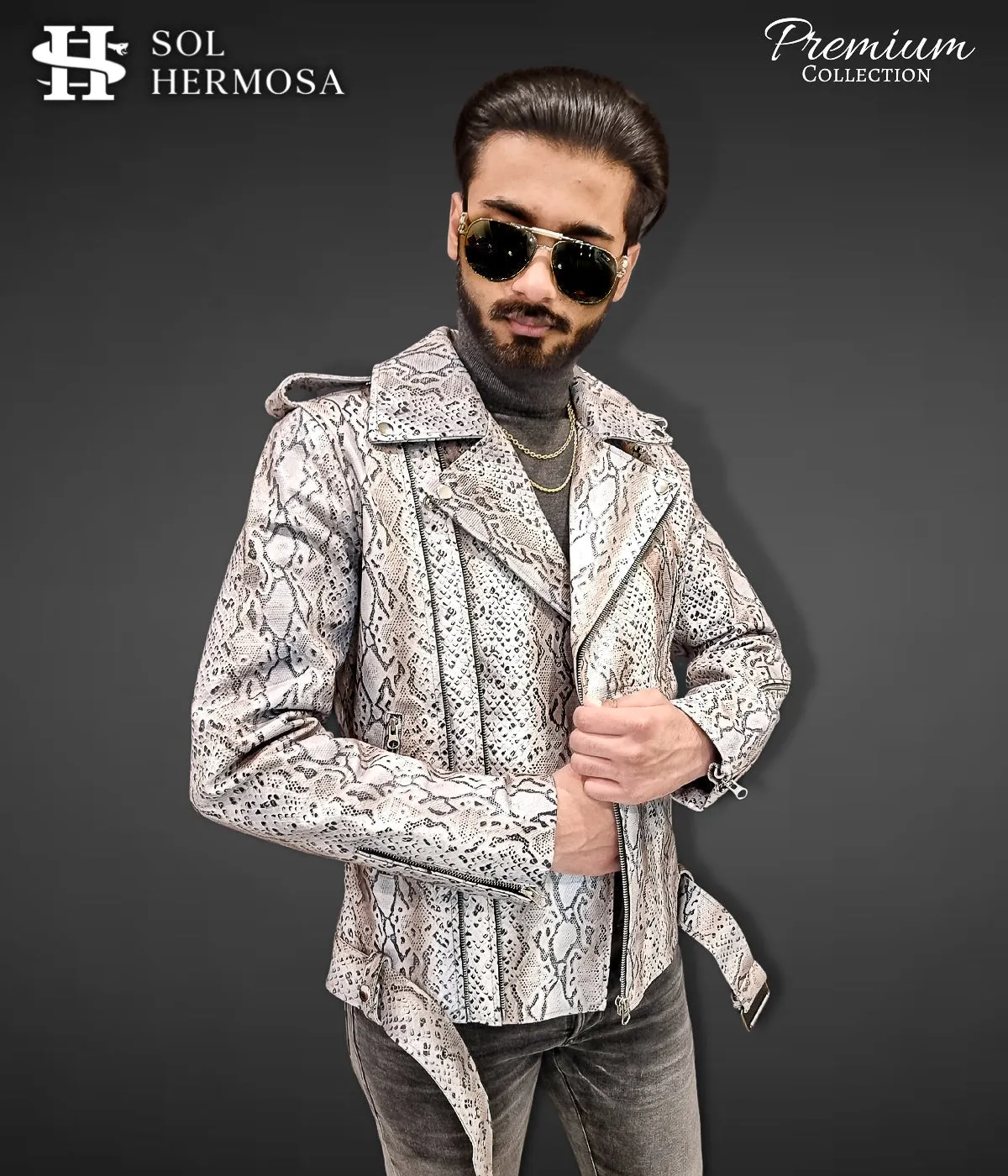 Men's Leather Jacket - Hermes