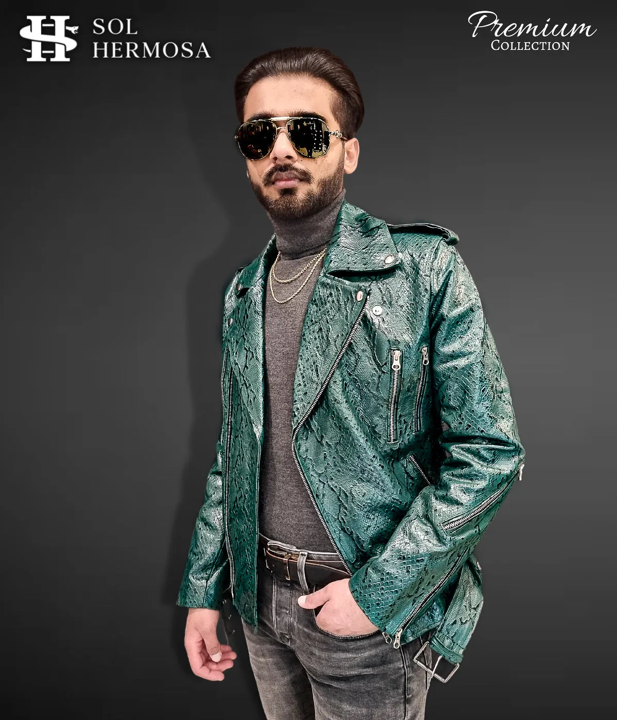 Men's Leather Jacket - Hermes