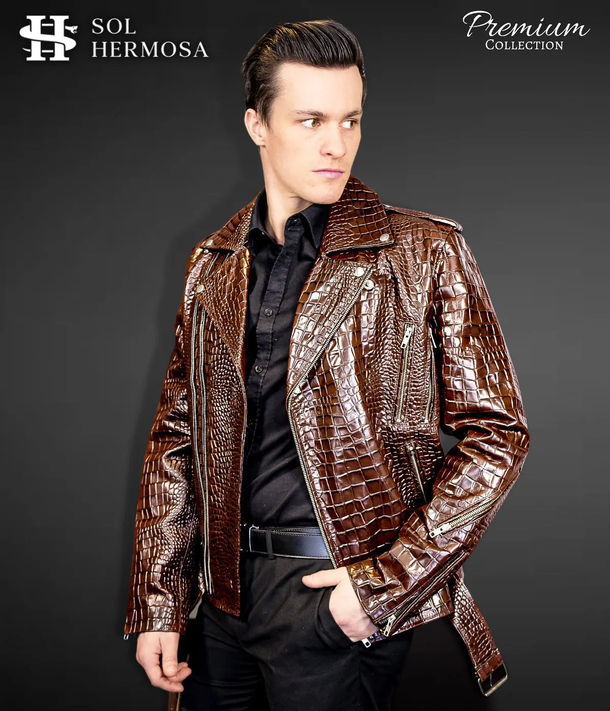 Men's Leather Jacket - Hermes