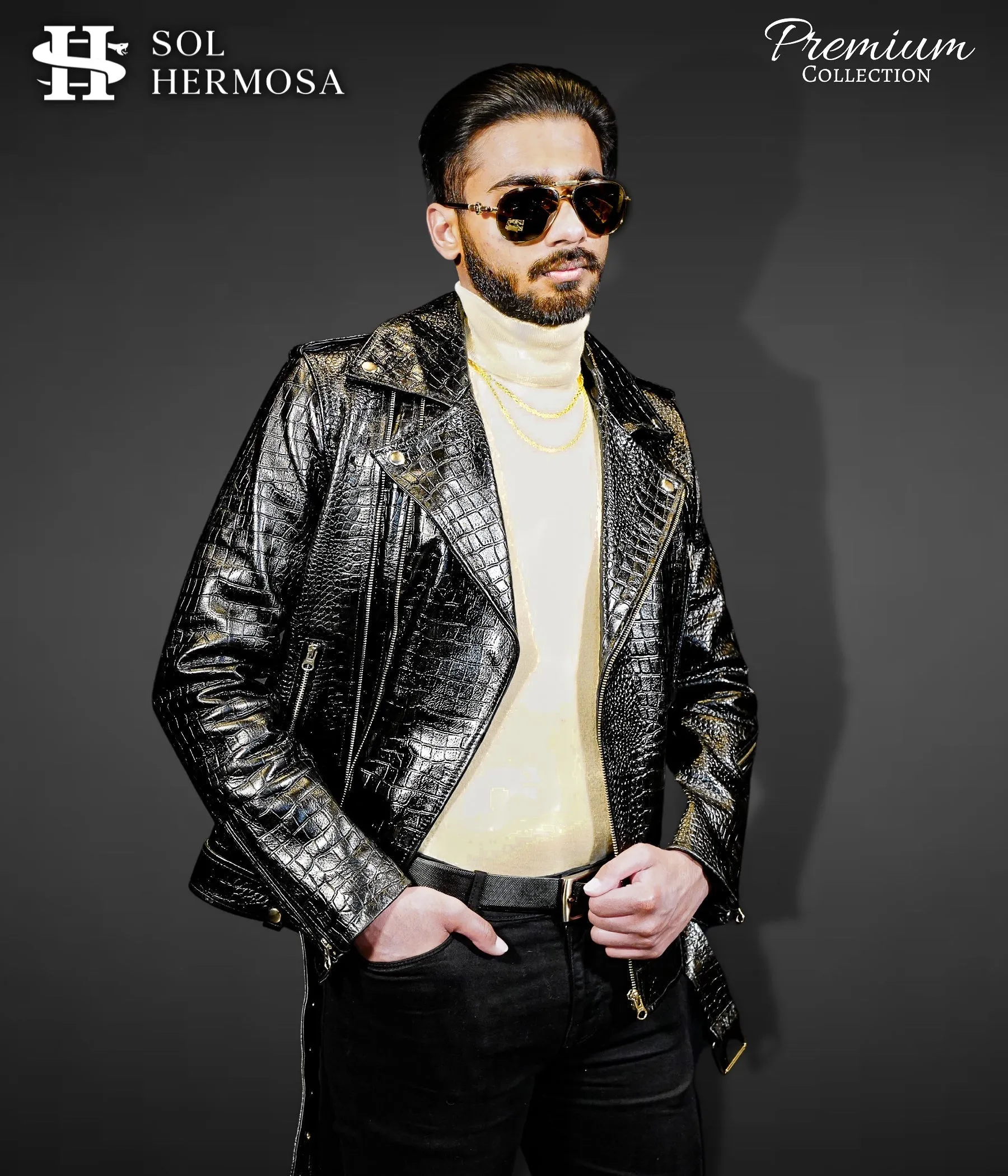 Men's Leather Jacket - Hermes