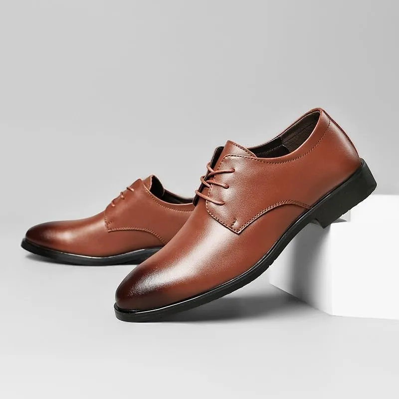 Men's Leather Lace-Up Oxford Dress Shoes Casual Work Office Comfortable Business Shoes
