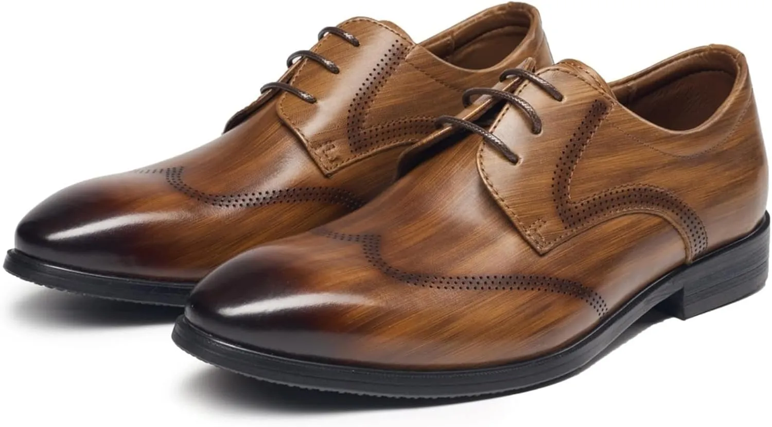Men's Leather Lace Up Work Oxfords, Classic Patent Leather Shoes for Men Classic Modern Formal Leather Shoes Casual Loafers for Dating Prom Business Work