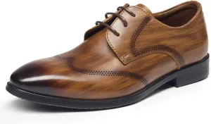 Men's Leather Lace Up Work Oxfords, Classic Patent Leather Shoes for Men Classic Modern Formal Leather Shoes Casual Loafers for Dating Prom Business Work