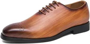 Men's Leather Tips Lace Up Oxfords Shoes Handmade Oxford Genuine Leather Derbys Casual Formal Office Work Shoes