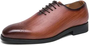 Men's Leather Tips Lace Up Oxfords Shoes Handmade Oxford Genuine Leather Derbys Casual Formal Office Work Shoes