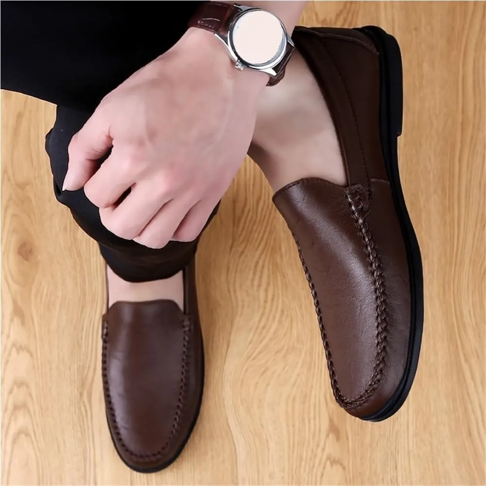 Mens Loafers Business Casual Shoes Leather Comfortable Wedding Dress Shoes for Men Office Work