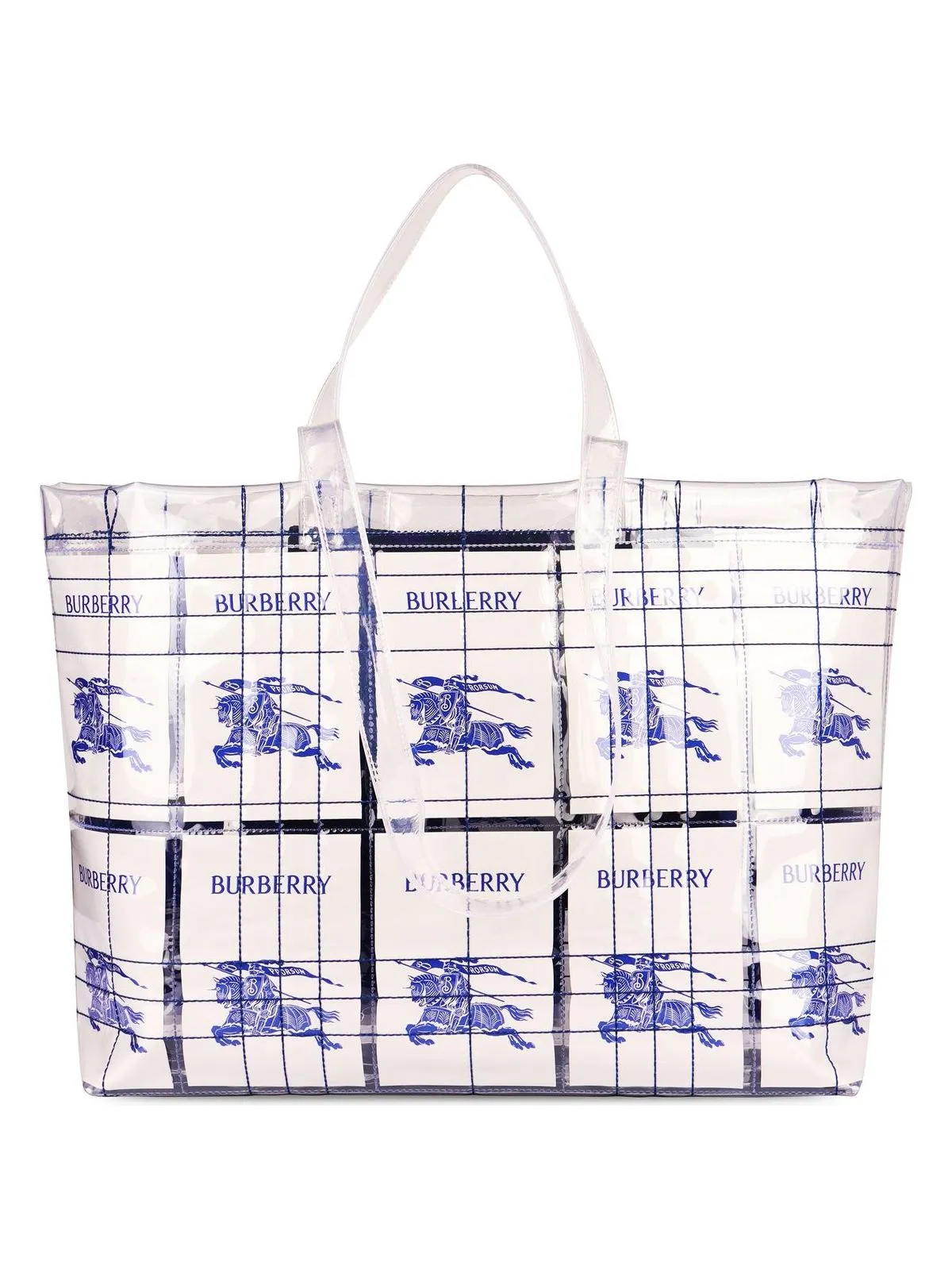 Men's Logo Detail Tote Bag in Transparent | 8079639120070 Color A4151