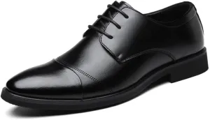 Men's Low Cut Lace Up Business Dress Shoes Height Increasing Casual Formal Leather Shoes Stylish Comfortable Shoes for Suit(8.5)