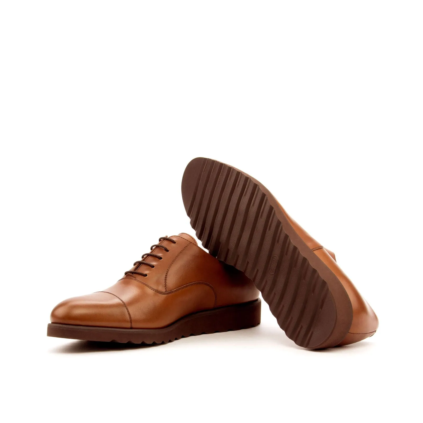 Men's Oxford Leather Shoes Wide Plus Size Brown 3333