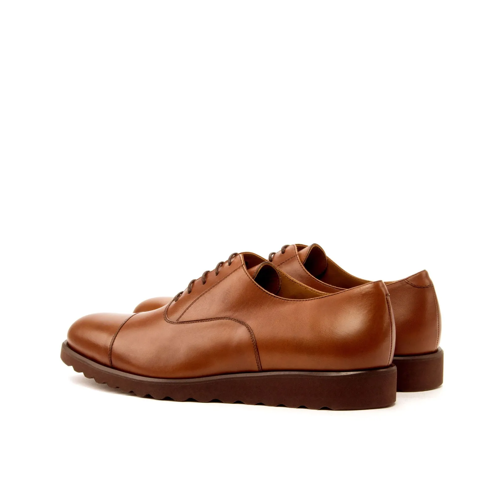 Men's Oxford Leather Shoes Wide Plus Size Brown 3333