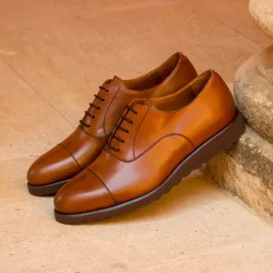 Men's Oxford Leather Shoes Wide Plus Size Brown 3333