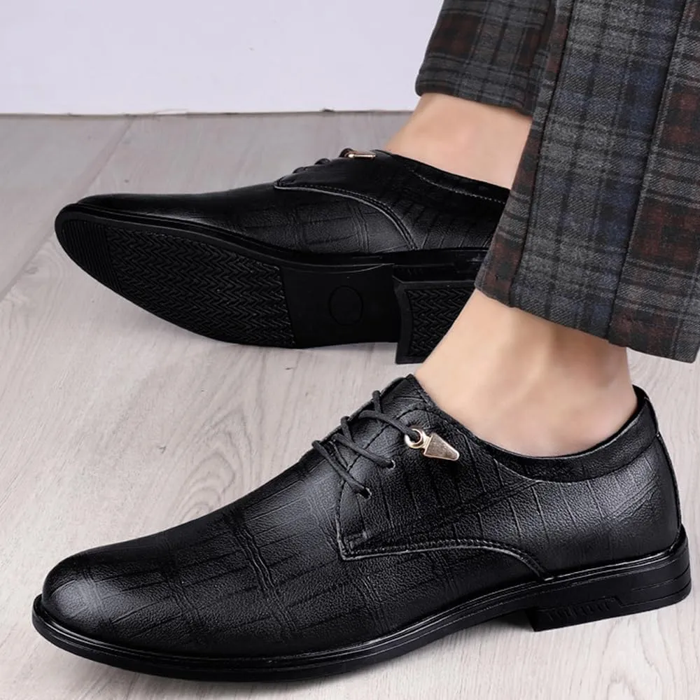 Men's Oxford Shoes Faux Patent Leather Shoes Business Derbys Shoes Wedding Suit Tuxedo Dress Shoes for Men