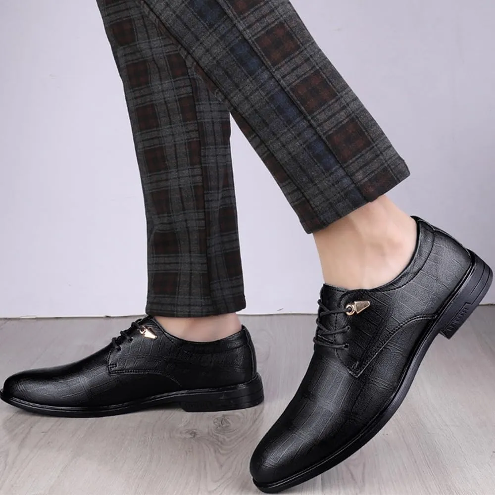 Men's Oxford Shoes Faux Patent Leather Shoes Business Derbys Shoes Wedding Suit Tuxedo Dress Shoes for Men