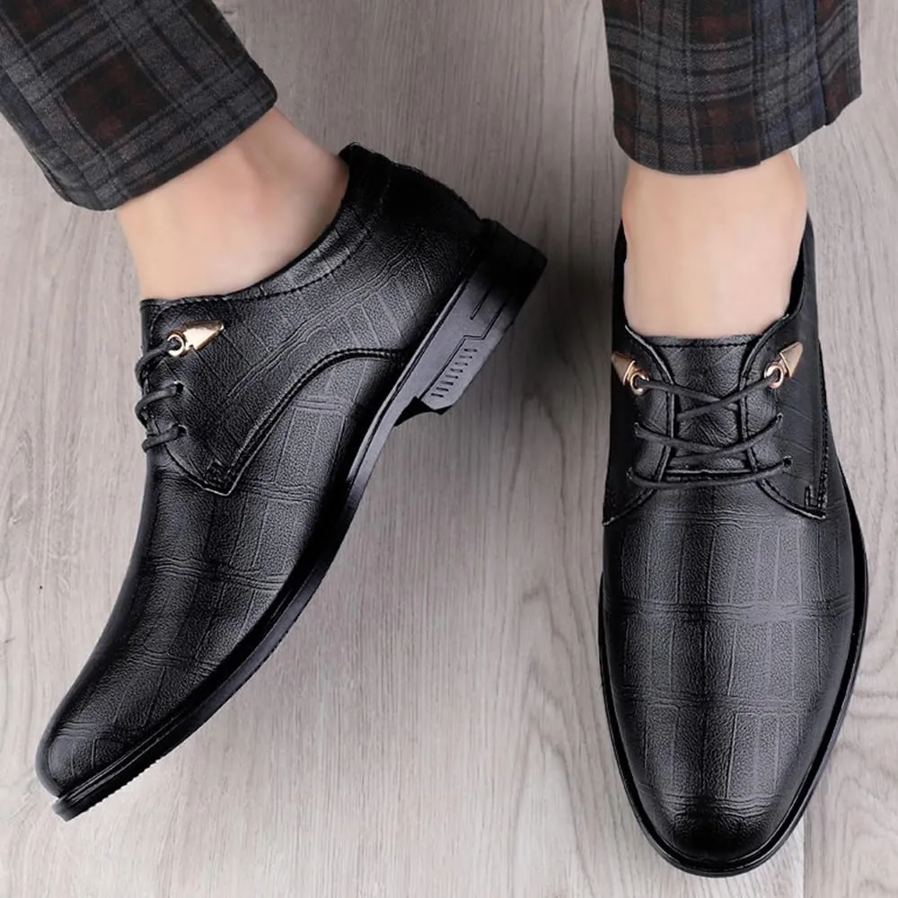 Men's Oxford Shoes Faux Patent Leather Shoes Business Derbys Shoes Wedding Suit Tuxedo Dress Shoes for Men