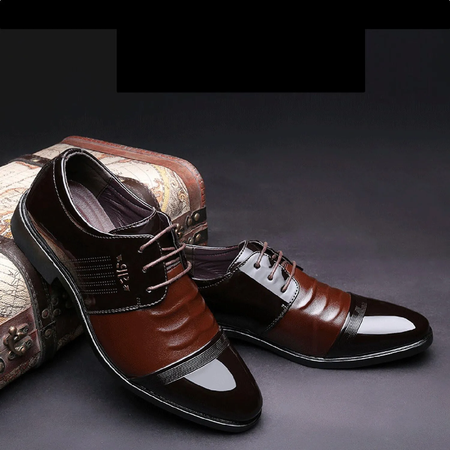 Men's Oxfords Classic Dress Shoes Wedding Business Shoes Modern Formal Derbys Lace-ups Wingtip Patent Leather Shoes