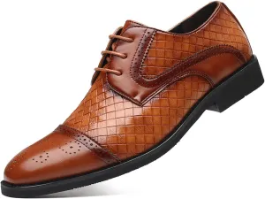 Men's Oxfords Formal Dress Shoes Classic Business Shoes Wingtip Brogues Lace-Up Wedding Shoes for Men
