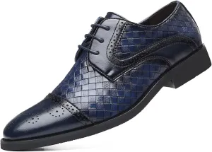 Men's Oxfords Formal Dress Shoes Classic Business Shoes Wingtip Brogues Lace-Up Wedding Shoes for Men