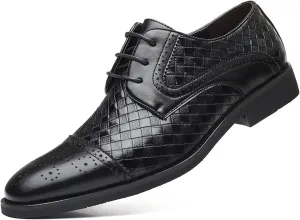 Men's Oxfords Formal Dress Shoes Classic Business Shoes Wingtip Brogues Lace-Up Wedding Shoes for Men