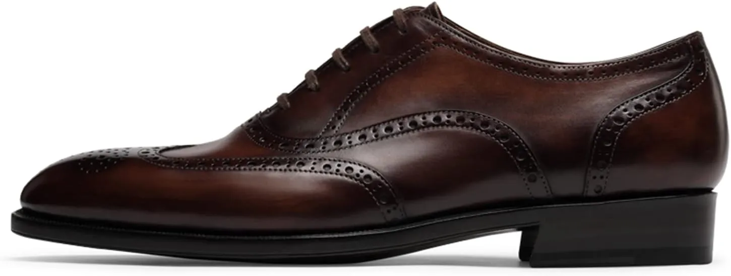 Mens Oxfords Wingtip Full Brogues Carved Calf Shoes for Business,Casual