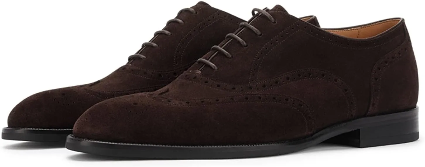 Mens Oxfords Wingtip Full Brogues Carved Calf Shoes for Business,Casual