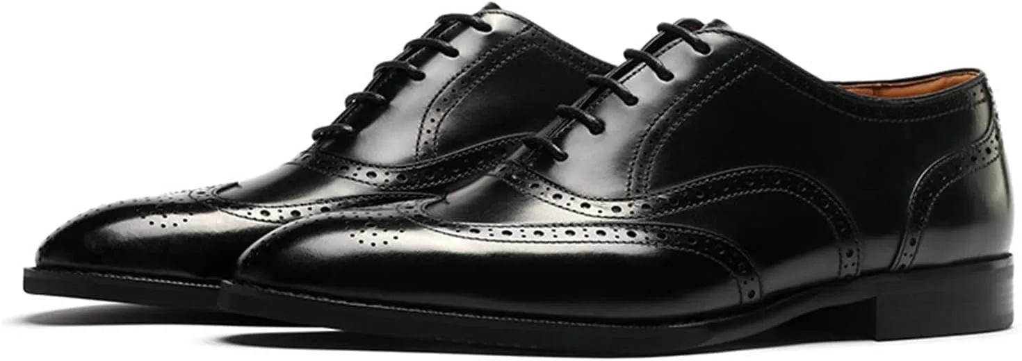 Mens Oxfords Wingtip Full Brogues Carved Calf Shoes for Business,Casual