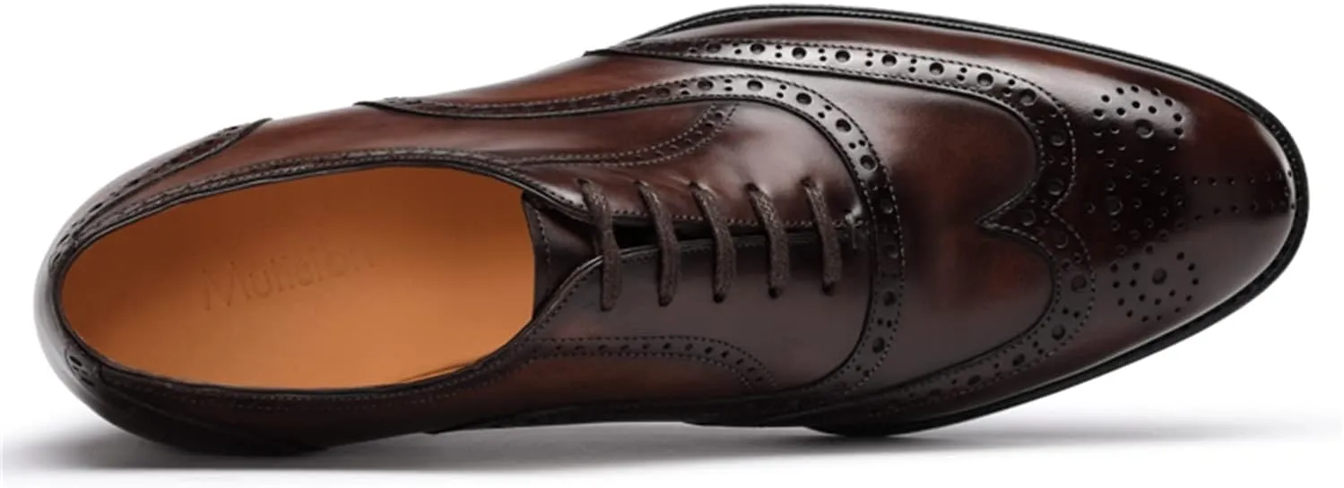 Mens Oxfords Wingtip Full Brogues Carved Calf Shoes for Business,Casual