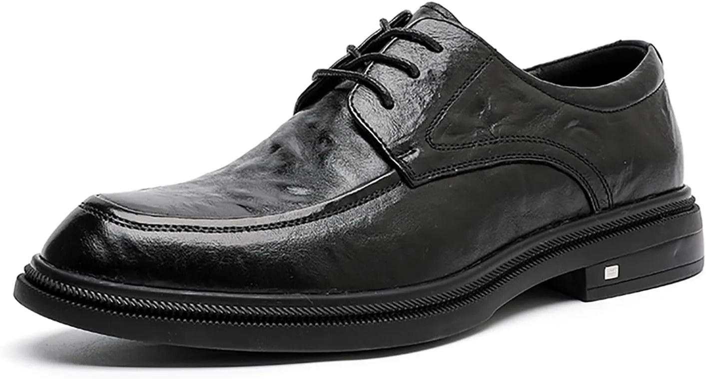 Men's Oxfords Wrinkled Oxford Shoes for Men Business Casual Shoes Men's Lace-Up Derby