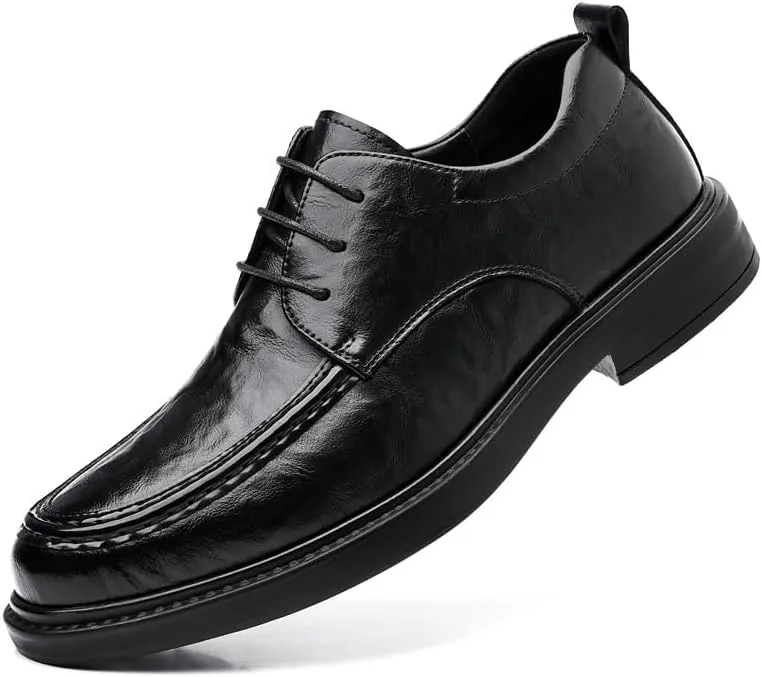 Men's Patent Leather Black Oxfords Shoes Slip On Pointed Toe Derbys Classic Formal Business Dress Shoes