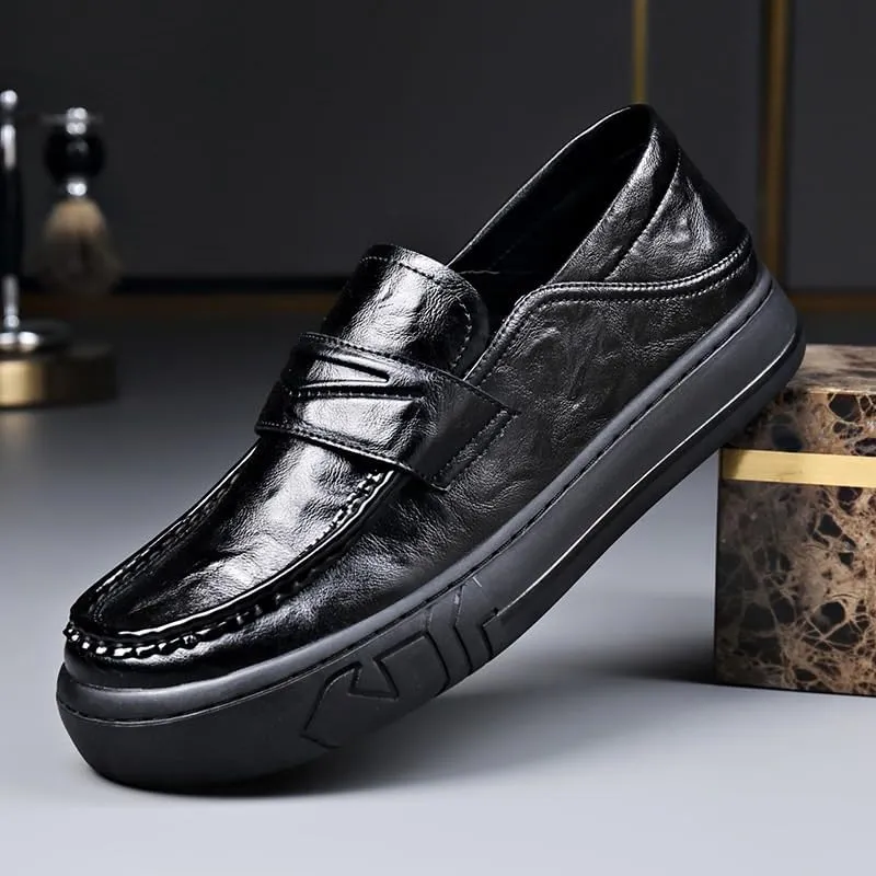 Men's Patent Leather Formal Business Oxford Dress Shoes Slip On Pointed Toe Derbys Classic Formal Business Shoes for Men