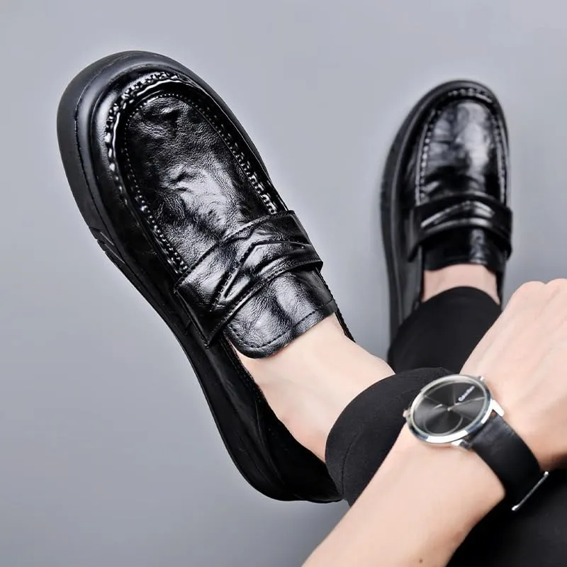Men's Patent Leather Formal Business Oxford Dress Shoes Slip On Pointed Toe Derbys Classic Formal Business Shoes for Men