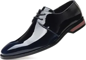 Men's Patent Leather Oxford Formal Business Dress Shoes Modern Suit Tuxedo Shoes for Men Fashoin Wedding Party Shoes