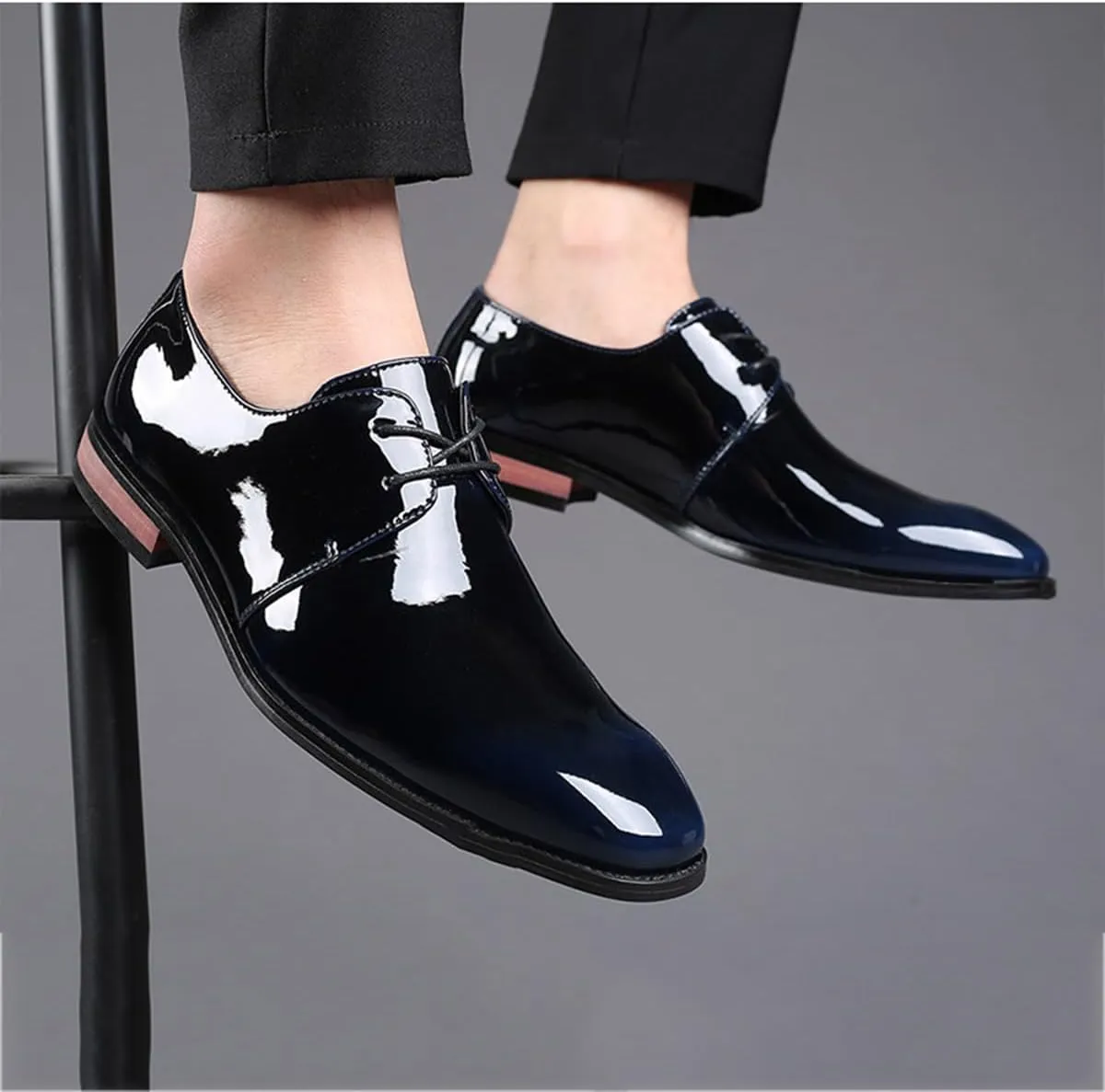 Men's Patent Leather Oxford Formal Business Dress Shoes Modern Suit Tuxedo Shoes for Men Fashoin Wedding Party Shoes