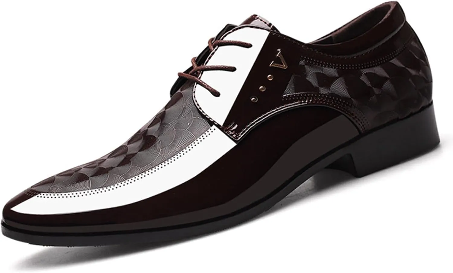 Men's Patent Leather Oxford Formal Business Shoes Classic Lace-up Comfortable Suit Tuxedo Dress Shoes
