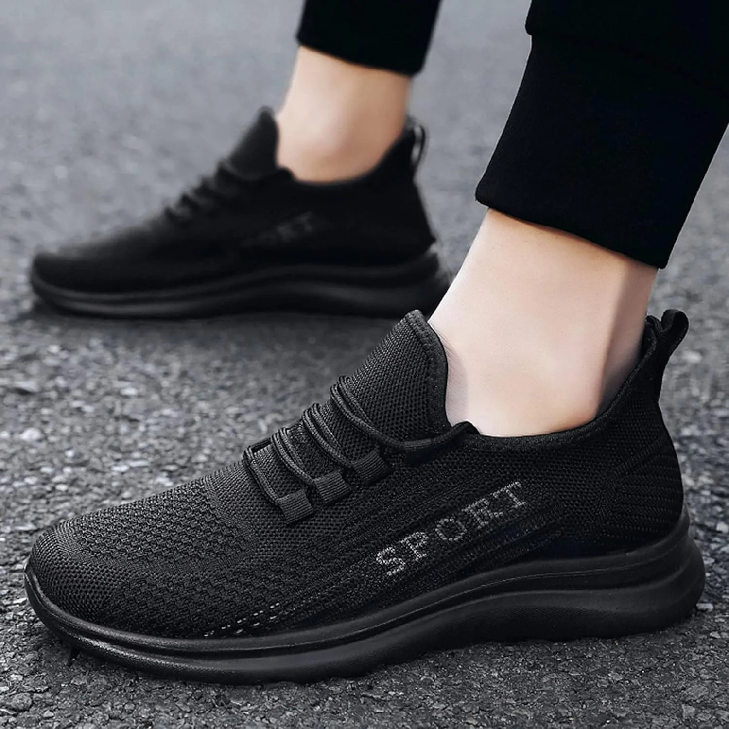 Men's Reathable Stretch Canvas Shoes Breathable Casual Comfortable Walking Sneaker Soft Flat Soled Elderly Shoes