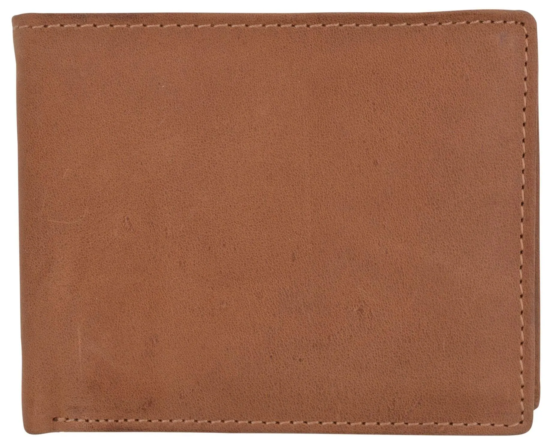 Men's RFID Blocking Hunter Leather Bifold Multi-Card ID Center Flip Wallet