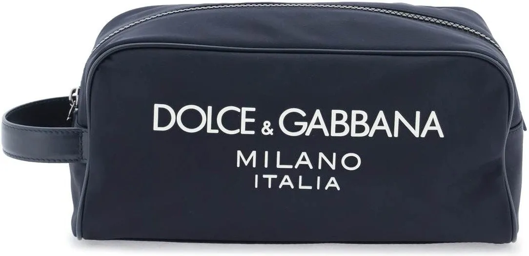 Men's Rubberized Logo Beauty Case in Blue | BT0989AG182